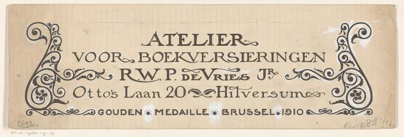 Vignet van Atelier voor Boekversieringen te Hilversum Wall Art by Reinier Willem Petrus de Vries (1874-1953) - High-Resolution Digital Print