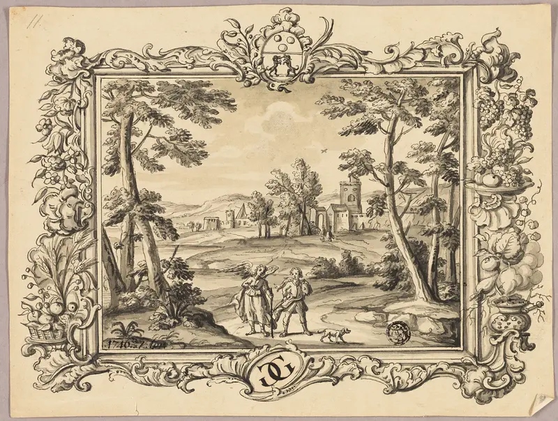 Vignette of Tobias and the Angel Wall Art by Style of Henry Fuseli - High-Resolution Digital Print