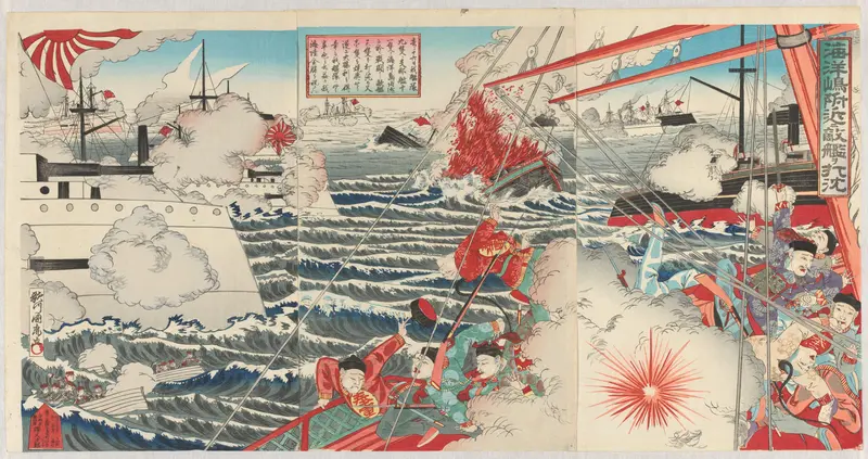 Vijandelijke schepen bij Haiyangdao ontmoedigd Wall Art by Unknown - High-Resolution Digital Print