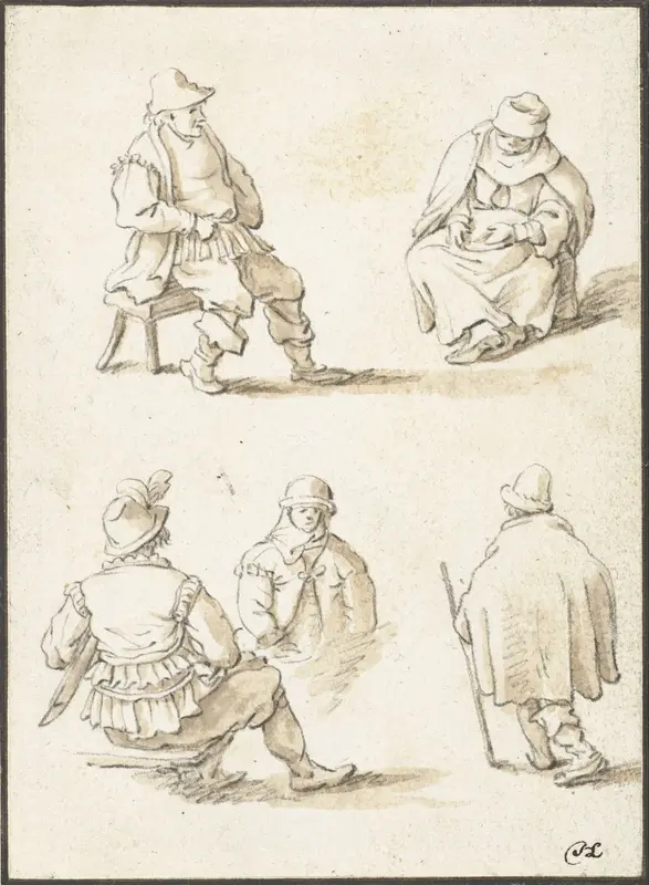 Vijf personen Wall Art by Herman Saftleven - High-Resolution Digital Print