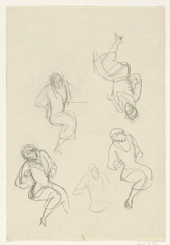 Vijf zittende vrouwen Wall Art by Leo Gestel - High-Resolution Digital Print