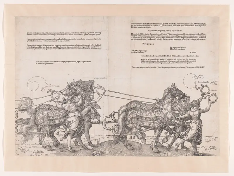 Vijfde en zesde span paarden met allegorieën Wall Art by Willibald Pirckheimer - High-Resolution Digital Print