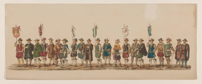 Vijfde groep in Delftse optocht van 1862 Wall Art by Willem Bernardus IJzerdraat - High-Resolution Digital Print