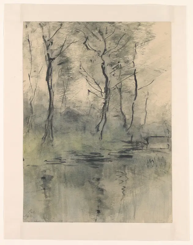 Vijver in het bos Wall Art by Unknown - High-Resolution Digital Print
