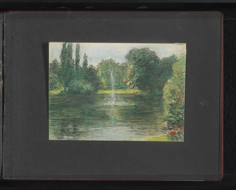 Vijver met fontein Wall Art by Carel Nicolaas Storm van 's-Gravesande - High-Resolution Digital Print
