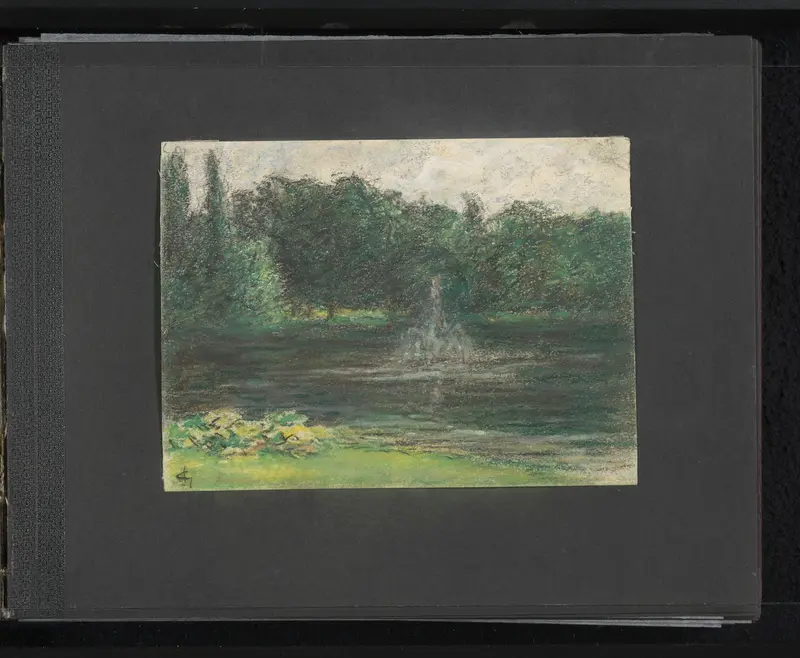 Vijver met fontein Wall Art by Unknown - High-Resolution Digital Print