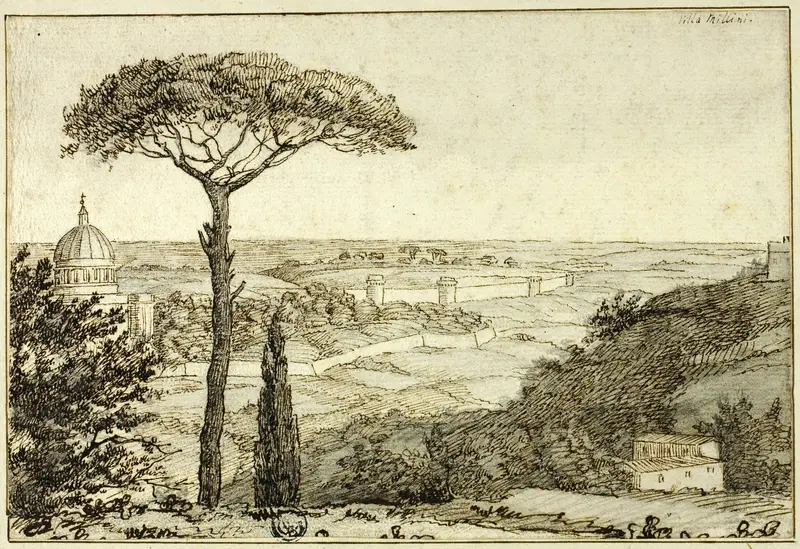 Villa Millini Wall Art by Style of Gaspar van Wittel - High-Resolution Digital Print