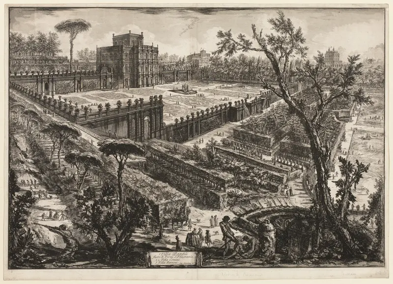 Villa Pamphili outside Porta S. Pancrazio, from Views of Rome Wall Art by Giovanni Battista Piranesi - High-Resolution Digital Print