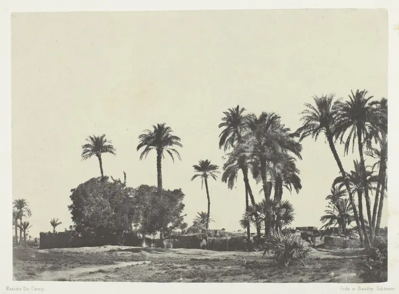 Village de Hamameh, Haute-Egypte, plate 21 from the album "Egypte, Nubie, Palestine et Syrie" (1852)