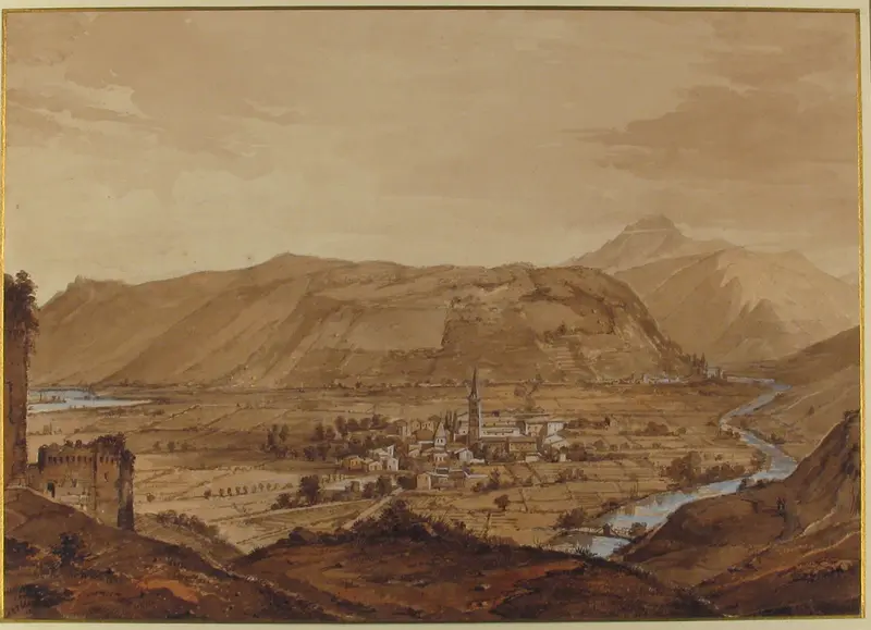 Village in an Alpine Valley Wall Art by Victor Jean Nicolle - High-Resolution Digital Print