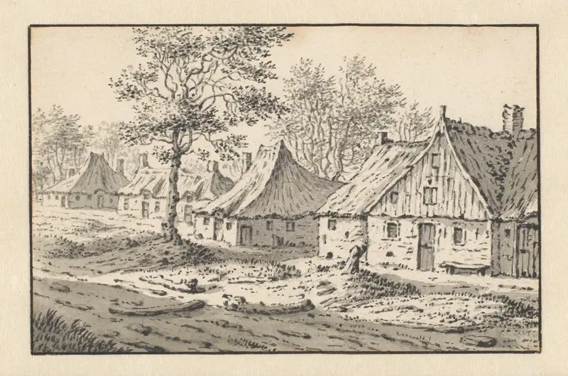 Village Landscape with a Row of Houses Wall Art by Unknown - High-Resolution Digital Print