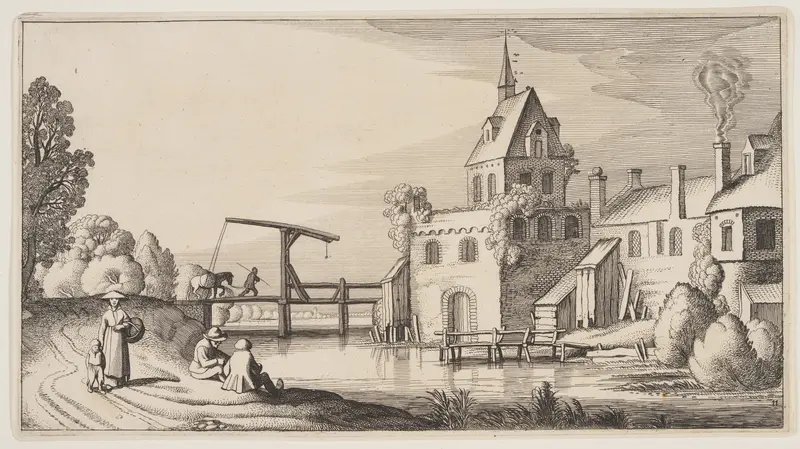 Village on a River, from Landscapes (Playsante Lantschappen)