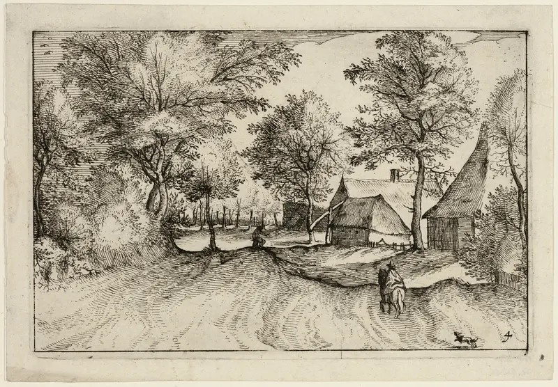 Village Road, plate four after Pictures of Farms, Country Houses and Rustic Villages (Praediorum villarum et rusticarum casularum icones)
