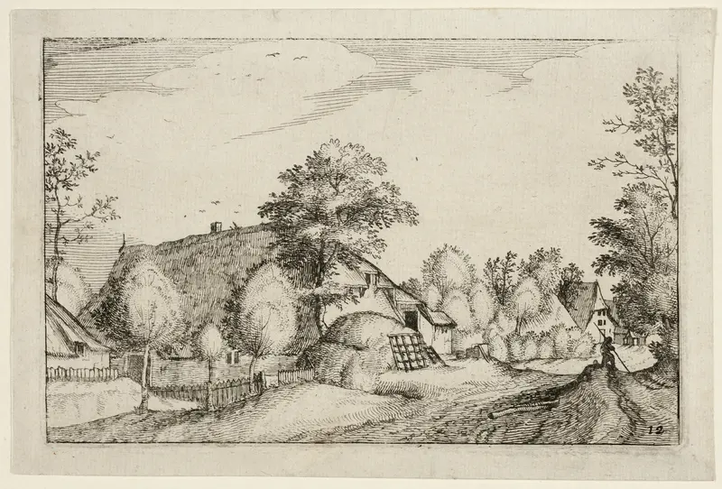 Village Road, plate twelve after Pictures of Farms, Country Houses and Rustic Villages (Praediorum villarum et rusticarum casularum icones)