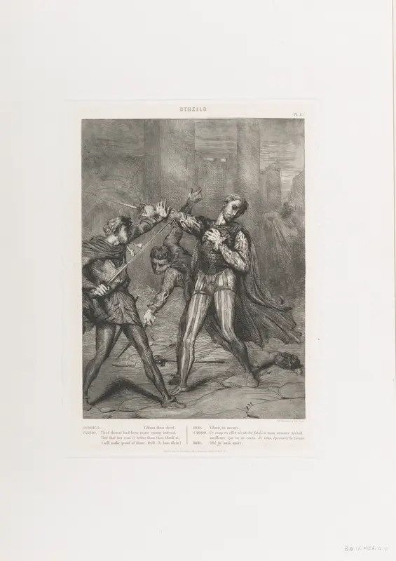 "Villain, thou diest": plate 10 from Othello (Act 5, Scene 1) Wall Art by Théodore Chassériau - High-Resolution Digital Print