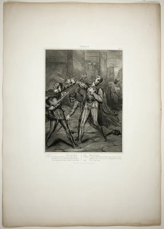 Villain, Thou Diest, plate ten from Othello Wall Art by Théodore Chassériau - High-Resolution Digital Print