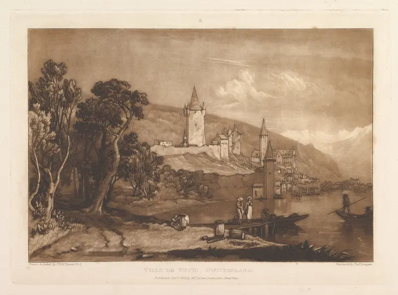 Ville de Thun, Switzerland (Liber Studiorum, part XII, plate 59) Wall Art by Joseph Mallord William Turner - High-Resolution Digital Print