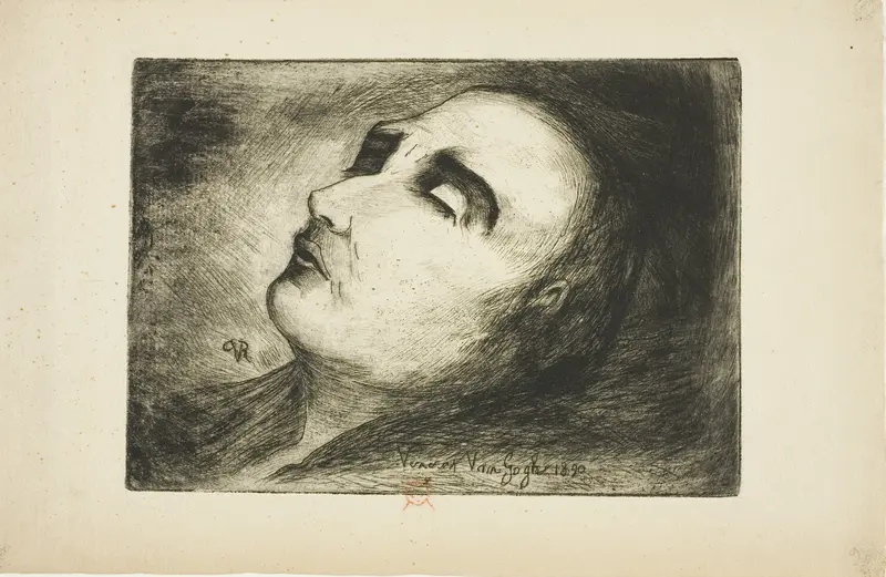Vincent van Gogh on His Deathbed Wall Art by Dr. Paul-Ferdinand Gachet - High-Resolution Digital Print