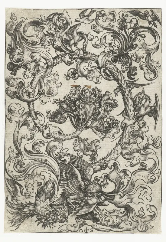 Vine Ornament with Birds Wall Art by Unknown - High-Resolution Digital Print
