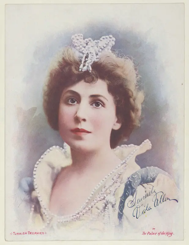 Viola Allen in The Palace of the King, from the Actresses series (T1), distributed by the American Tobacco Co. to promote Turkish Trophies Cigarettes Wall Art by Frederick Moladore Spiegle - High-Resolution Digital Print