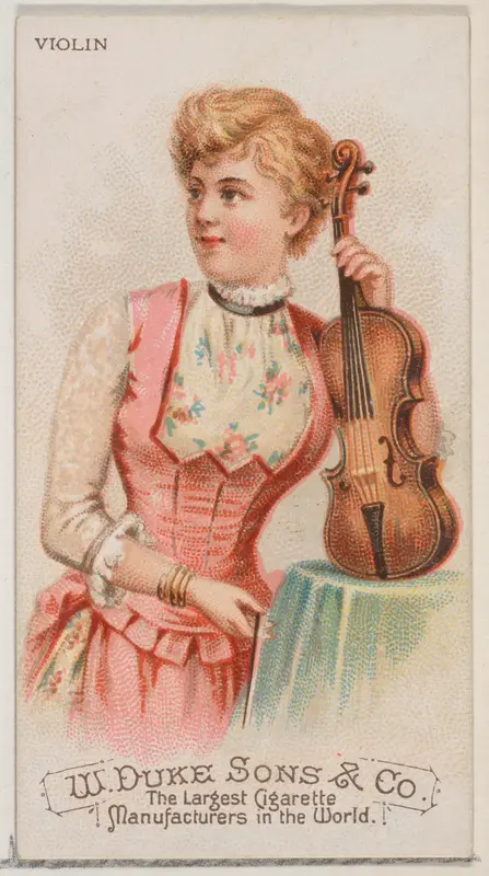 Violin, from the Musical Instruments series (N82) for Duke brand cigarettes Wall Art by W. Duke, Sons & Co. - High-Resolution Digital Print