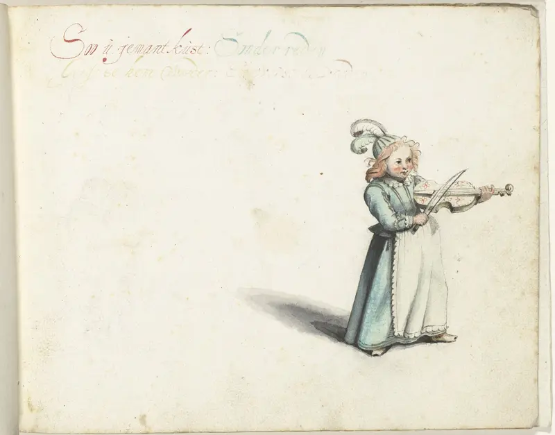 Vioolspelend kind Wall Art by Gesina ter Borch - High-Resolution Digital Print