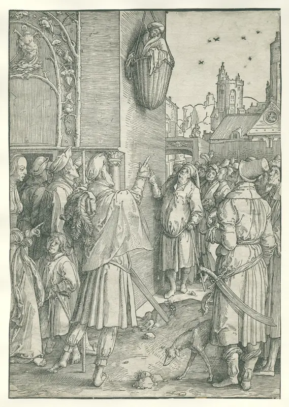 Virgil in a Basket Wall Art by Lucas van Leyden - High-Resolution Digital Print