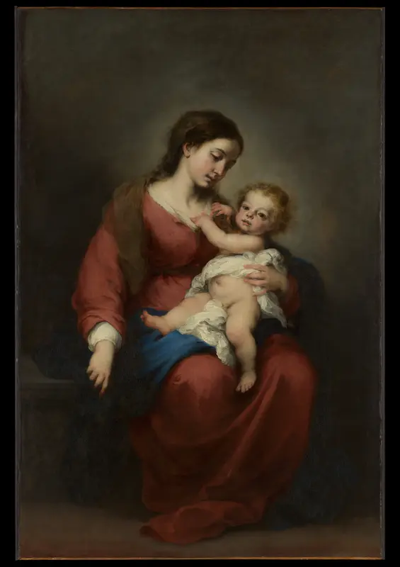 Virgin and Child Wall Art by Bartolomé Estebán Murillo - High-Resolution Digital Print