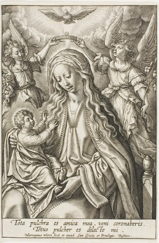 Virgin and Child Wall Art by Hieronymous Wierix - High-Resolution Digital Print