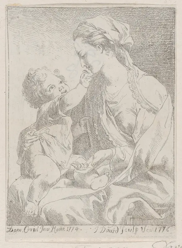 Virgin and Child Wall Art by Giovanni David - High-Resolution Digital Print
