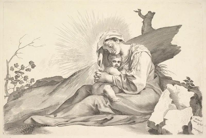 Virgin and Child Wall Art by Claude Mellan - High-Resolution Digital Print