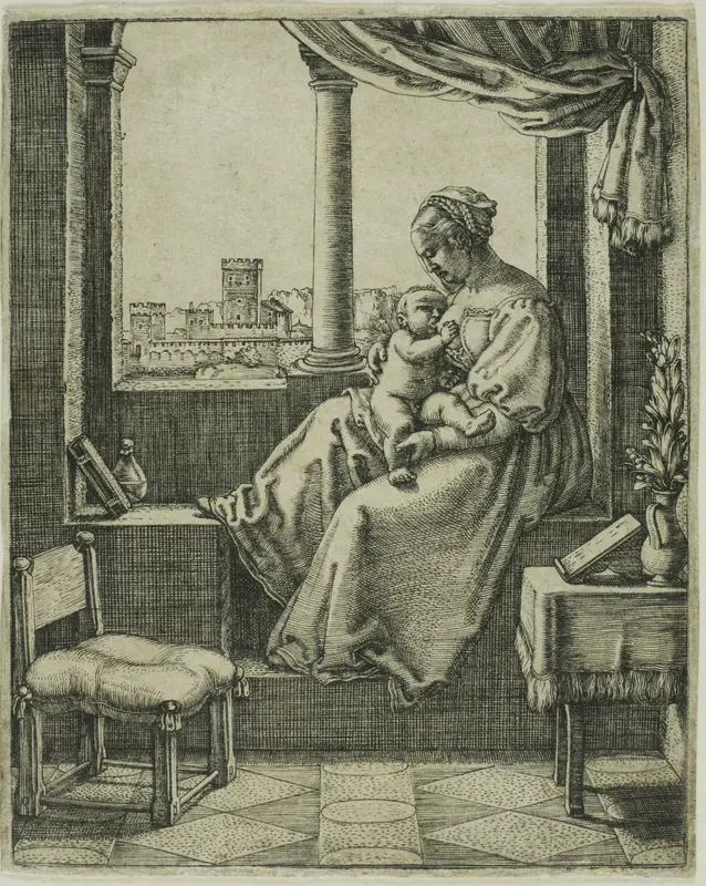 Virgin and Child by the Window Wall Art by Barthel Beham - High-Resolution Digital Print