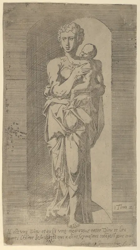 Virgin and Child in a Niche Wall Art by Geoffroy Dumoûtier - High-Resolution Digital Print