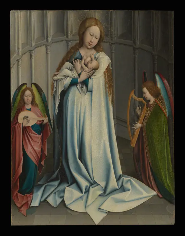 Virgin and Child in an Apse Wall Art by Robert Campin - High-Resolution Digital Print