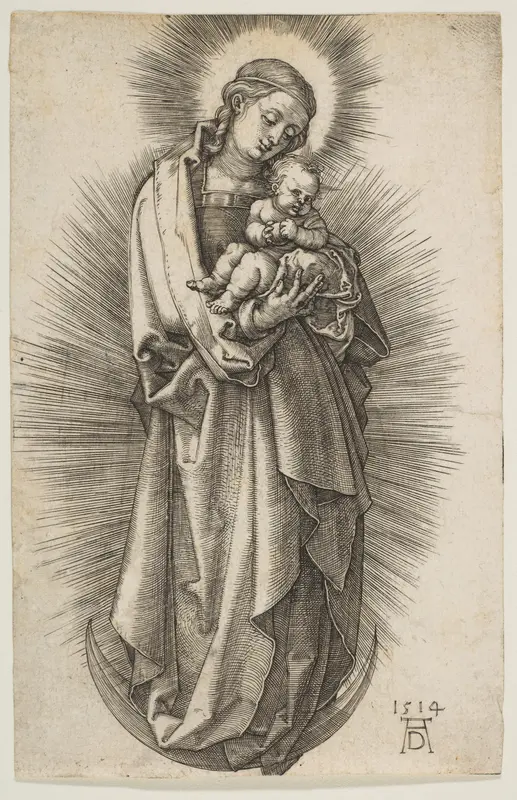 Virgin and Child on the Crescent with a Diadem Wall Art by Albrecht Dürer - High-Resolution Digital Print