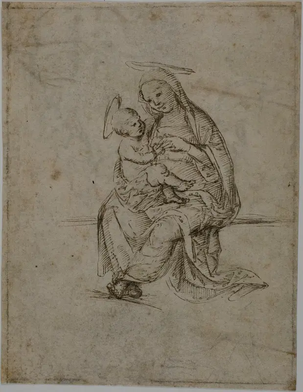 Virgin and Child (recto); Putti (verso) Wall Art by Unknown Florentine - High-Resolution Digital Print