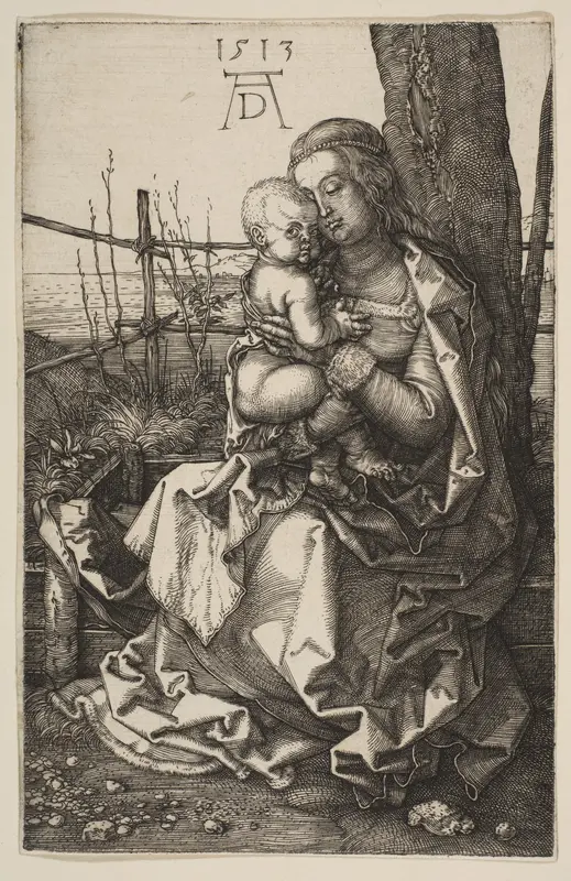 Virgin and Child Seated by a Tree Wall Art by Albrecht Dürer - High-Resolution Digital Print