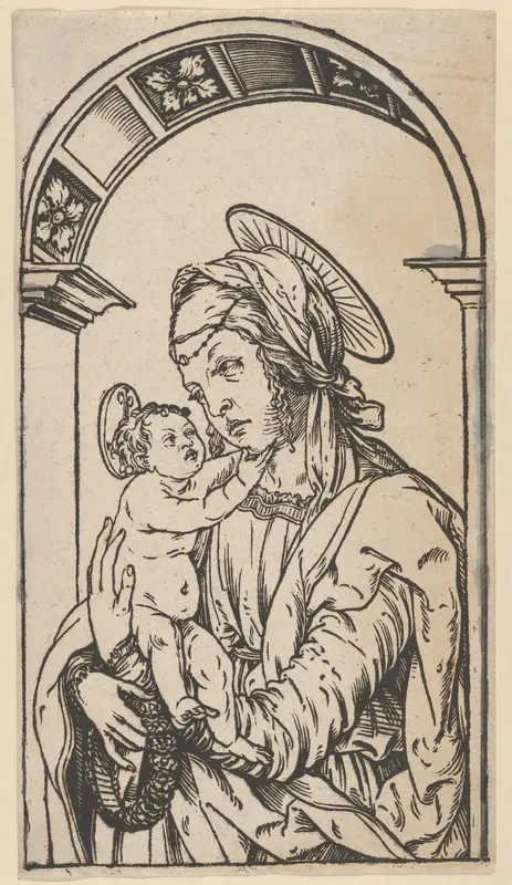 Virgin and Child Under an Arch Wall Art by Hans Burgkmair - High-Resolution Digital Print