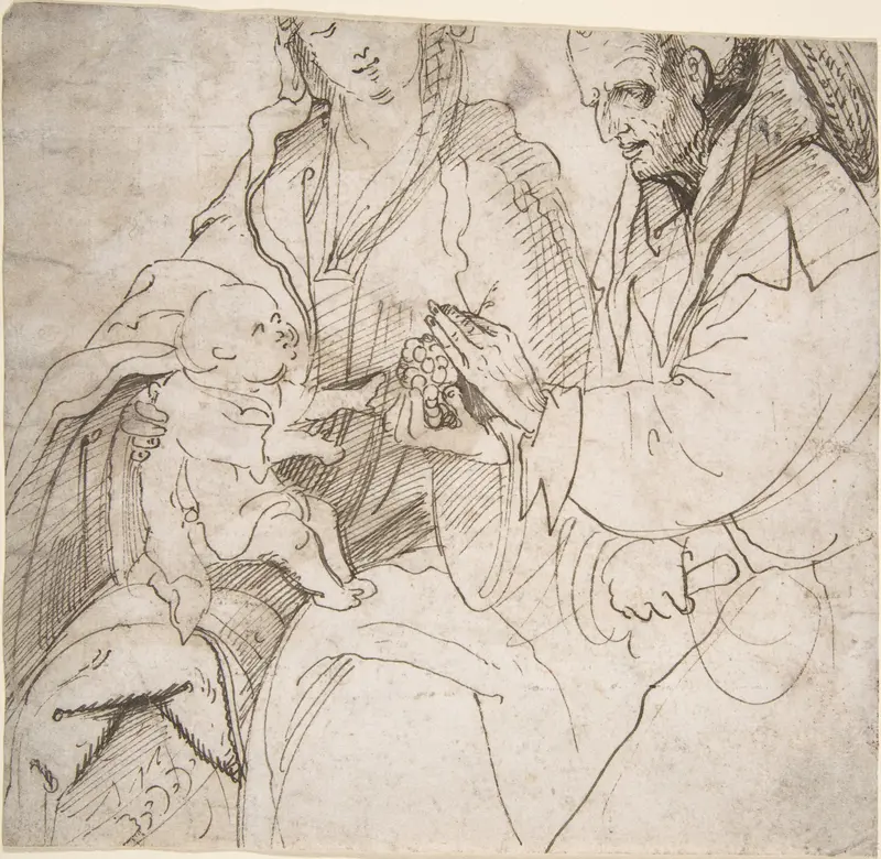 Virgin and Child with a Cleric Wall Art by Hans Burgkmair - High-Resolution Digital Print