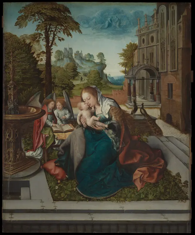 Virgin and Child with Angels Wall Art by Bernard van Orley - High-Resolution Digital Print
