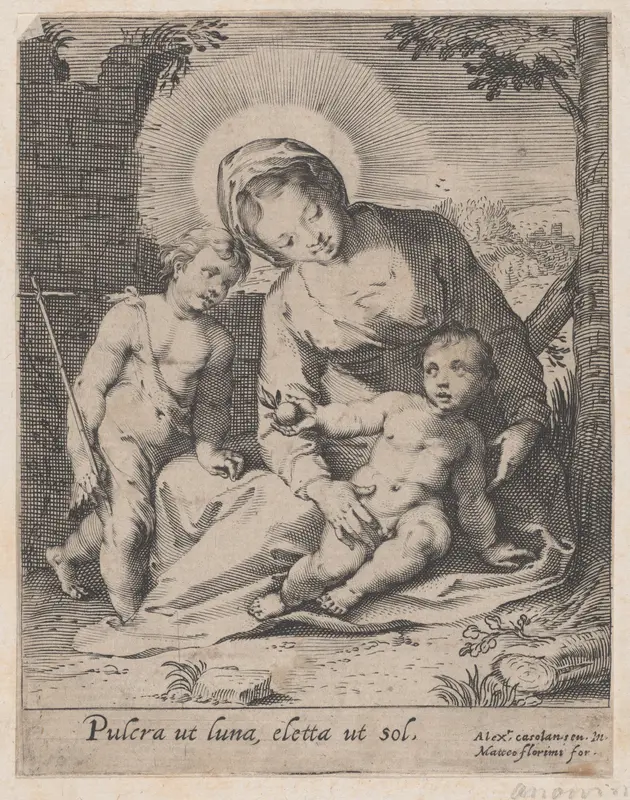 Virgin and Child with the infant Saint John the Baptist Wall Art by Anonymous - High-Resolution Digital Print