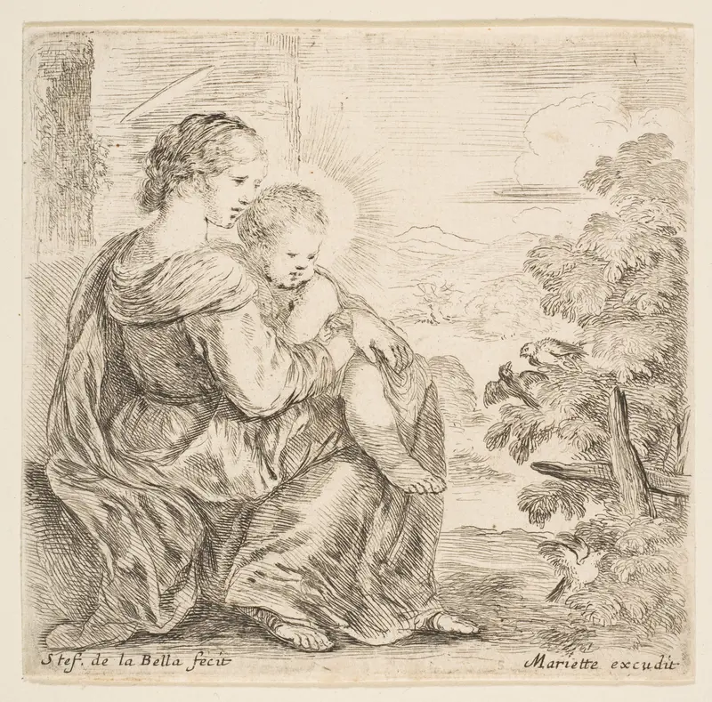 Virgin and Christ Child Wall Art by Stefano della Bella - High-Resolution Digital Print