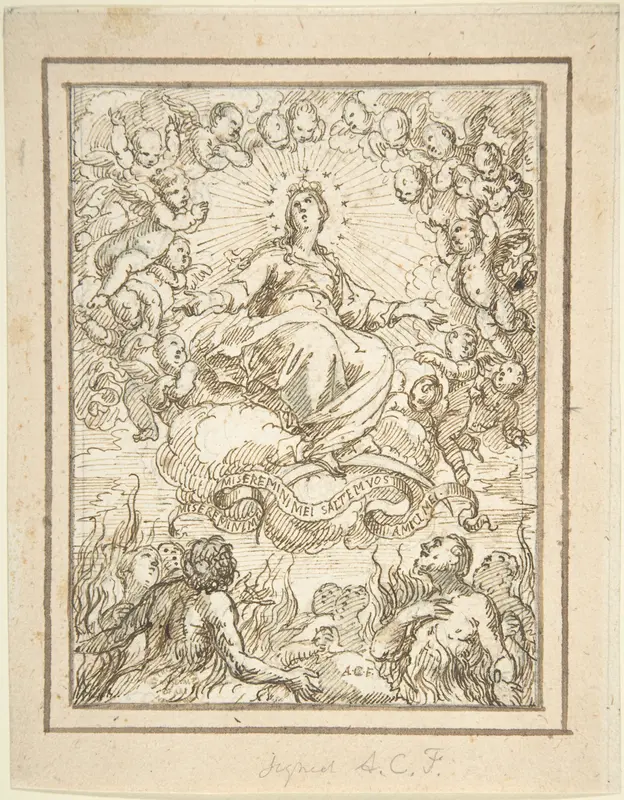 Virgin Interceding for Those in Purgatory Wall Art by Alonso Cano - High-Resolution Digital Print