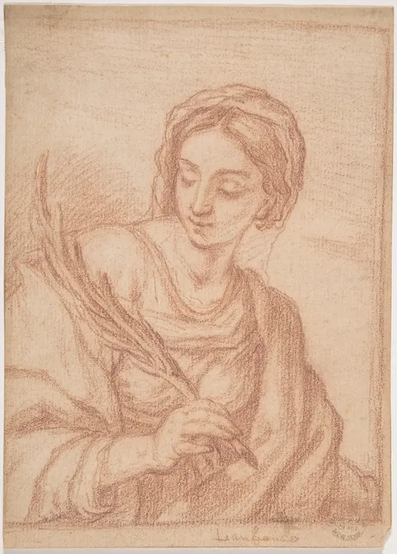 Virgin with a Palm Branch Wall Art by Anonymous, Italian, Roman-Bolognese, 17th century - High-Resolution Digital Print