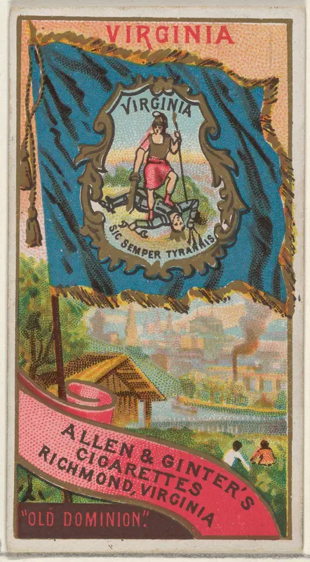 Virginia, from Flags of the States and Territories (N11) for Allen & Ginter Cigarettes Brands Wall Art by Allen & Ginter - High-Resolution Digital Print