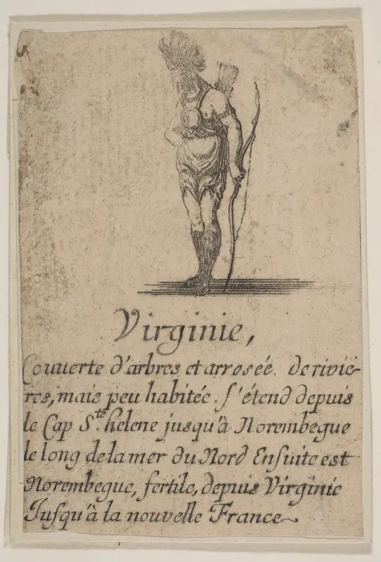 Virginia, from the playing cards "Jeu de la Géographie" Wall Art by Stefano della Bella - High-Resolution Digital Print