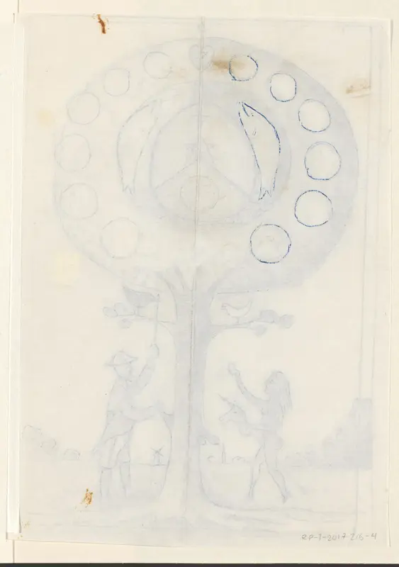 Vis met zes cirkels Wall Art by Willem Westbroek - High-Resolution Digital Print