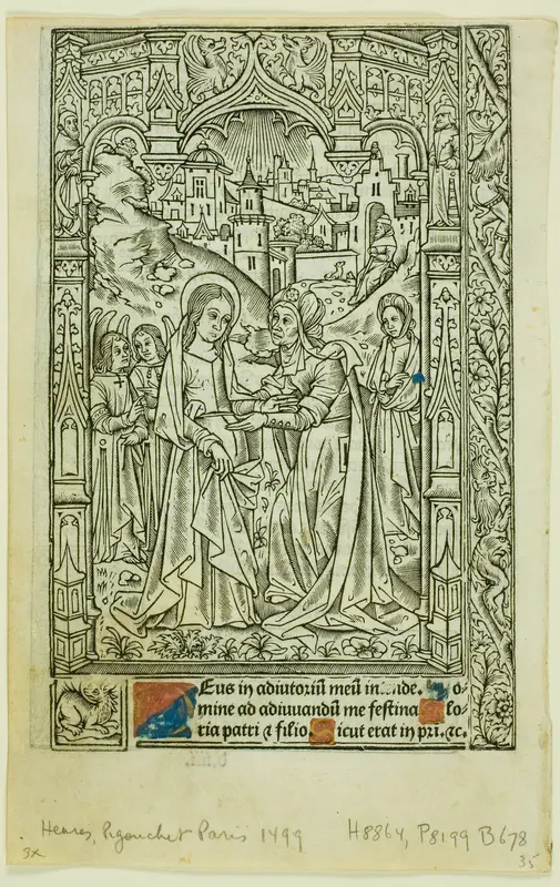 Visitation, from Book of Hours Wall Art by Philippe Pigouchet - High-Resolution Digital Print