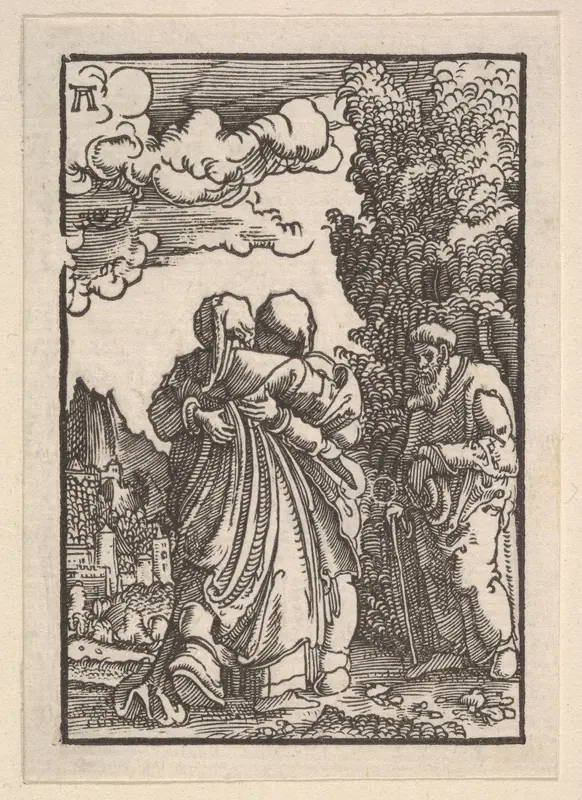 Visitation, from "The Fall and Salvation of Mankind Through the Life and Passion of Christ" Wall Art by Albrecht Altdorfer - High-Resolution Digital Print