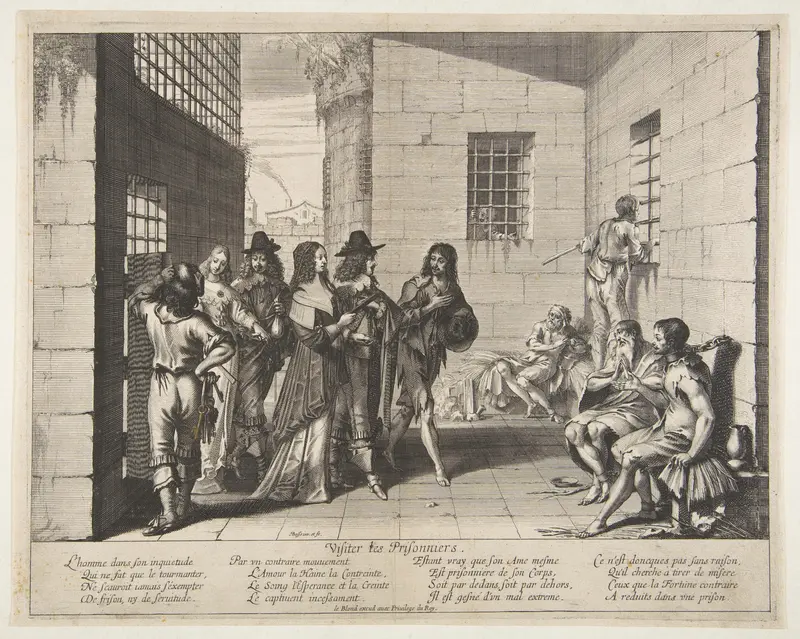 Visiting the Prisoners (Visiter les prisonniers) Wall Art by Abraham Bosse - High-Resolution Digital Print
